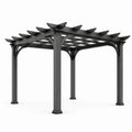 Pergola de jardin autoportante en aluminium anthracite avec toit ajouré, 365 x 305 x 240 cm