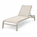 Bain de soleil inclinable en métal et textilène beige et taupe, 190 x 65 x 95 cm