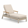 Bain de soleil inclinable beige, bois naturel et taupe, 200 x 72 x 100 cm