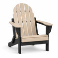 Fauteuil Adirondack beige et noir en matériau composite, 77 x 82 x 96 cm, avec larges accoudoirs